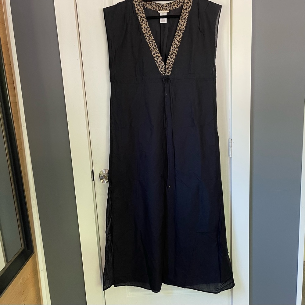 Michael Kors Black Long Sleeveless Beach Swim Cover Size M Excellent Condition